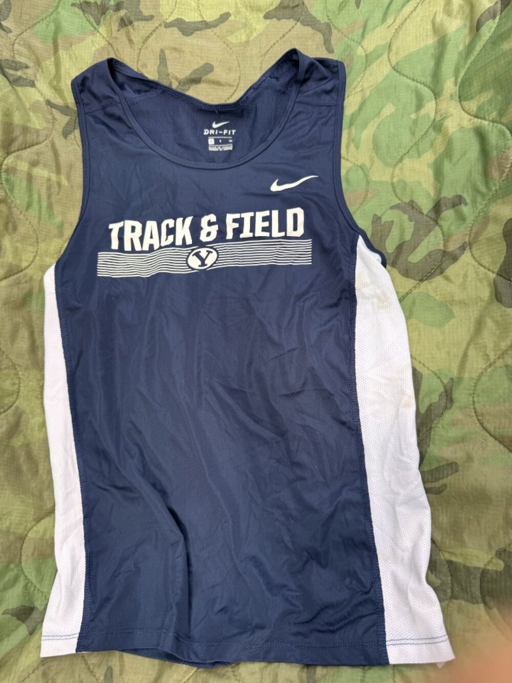 Nike BYU Cougars Track & Field Singlet Navy S